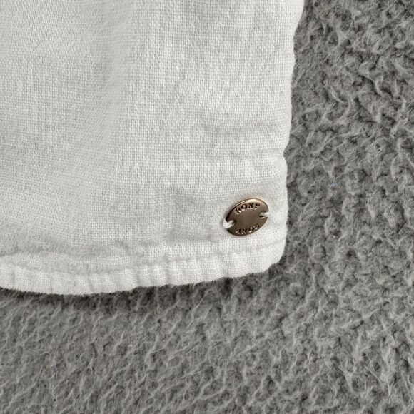 Roxy White Linen Blend Button Front Crop Tank Top Size M - Picture 3 of 14